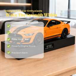 Ford Mustang Shelby Gt500 Car Alarm Clock - Realistic Engine Sound, Handmade, Enthusiast Gift - thumbnail 3