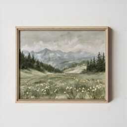 Blue Mountain Poster, Alpine Landscape Print, Nature Wall Art, Paper - thumbnail 3