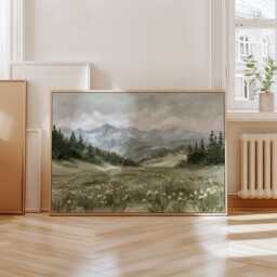 Blue Mountain Poster, Alpine Landscape Print, Nature Wall Art, Paper - thumbnail 4