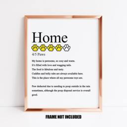 Dog Home Art Print, Review Of By Dog Owners Gift, Gift From The Dog, Birthday Wall Picture - thumbnail 1
