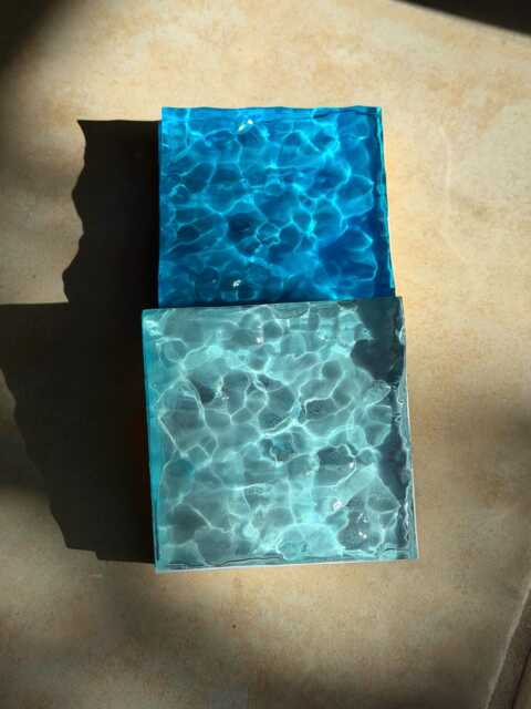 Ripple Water Art Resin Wall Art Blue 4x4In - image 1