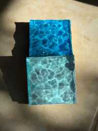 Ripple Water Art Resin Wall Art Blue 4x4In
