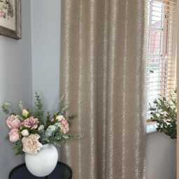 Luxury Bespoke Lined Eyelet Curtains - Antelope Champagne/Gold For Bedroom & Living Room Custom Made, Woldwide Shipping - thumbnail 2
