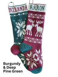 Personalized Christmas Stocking 24 Inch, Custom Stocking, Knitted Home Made, Victorian Style