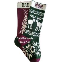 Personalized Christmas Stocking 24 Inch, Custom Stocking, Knitted Home Made, Victorian Style - thumbnail 2