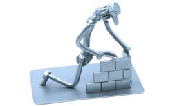 Bricklayer Gift - Nuts & Bolts Metal Sculpture For Mason, Handmade Brick Mason Art, Unique Construction Worker - thumbnail 1