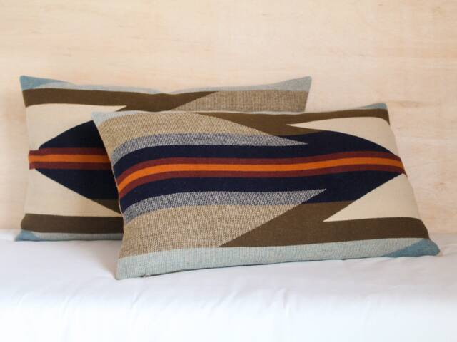 Pair Of 16x26 Wyeth Trail Wool Pillow Covers, Southwestern Bed Shams - Made To Order - image 1