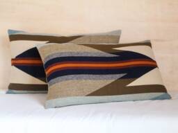 Pair Of 16x26 Wyeth Trail Wool Pillow Covers, Southwestern Bed Shams - Made To Order - thumbnail 1