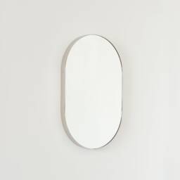Capsula??? Pill Shaped Modern Mirror With Nickel Plated Frame, Xl
