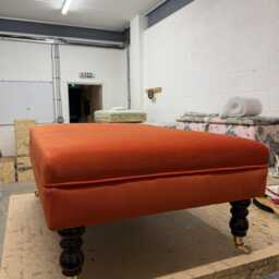 Luxury Velvet Coffee Table Footstool Handcrafted, Traditional Style Ottoman - thumbnail 3