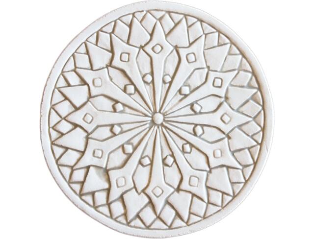 Moroccan Wall Hanging Made From Ceramic, Tile For Kitchen, Outdoor Art Decor, Patio Design, #1 21cm Beige&white - image 1