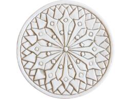 Moroccan Wall Hanging Made From Ceramic, Tile For Kitchen, Outdoor Art Decor, Patio Design, #1 21cm Beige&white