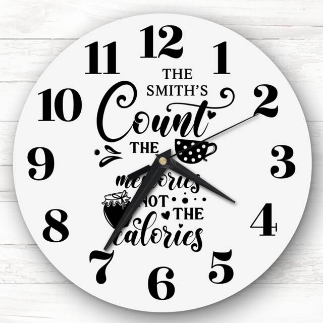 Count The Memories Kitchen Quote Personalised Gift Clock - image 1