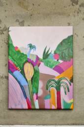 Abstrakte Landschaft Leinwanddruck -Kunstdruck Viele Pflanzen Dekor - Druck Wandkunst Mit Berglandschaft Und Natur - thumbnail 1