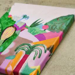 Abstrakte Landschaft Leinwanddruck -Kunstdruck Viele Pflanzen Dekor - Druck Wandkunst Mit Berglandschaft Und Natur - thumbnail 2
