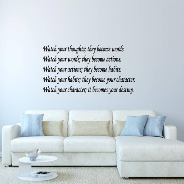 Watch Your Thoughts Inspirational Quote Family Wall Decal Saying Room Decor - image 1