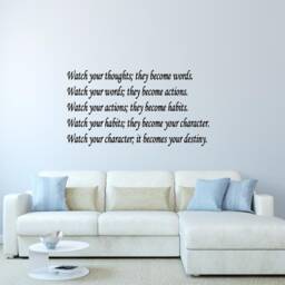 Watch Your Thoughts Inspirational Quote Family Wall Decal Saying Room Decor - thumbnail 1