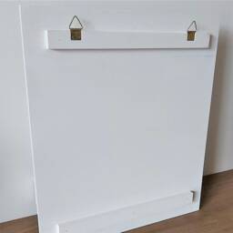 White Wooden Wall Organizer A4 Cork Board, Key Hooks - thumbnail 4