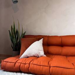 Linen Floor Sofa, Cushion - Futon Cushion, Custom Size Bench - thumbnail 3