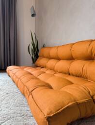 Linen Floor Sofa, Cushion - Futon Cushion, Custom Size Bench