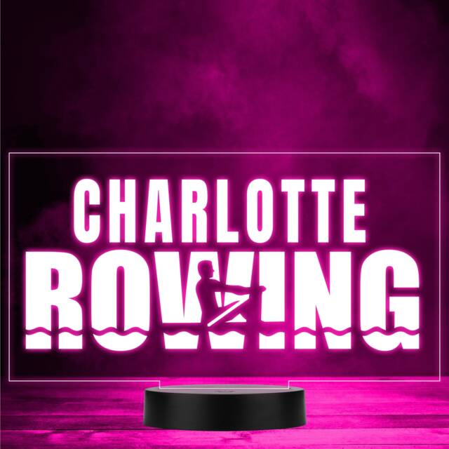 Rowing Silhouette Water Sports Boat Fan Personalised Colour Changing Night Light - image 1