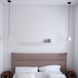 Plaster Orb Pendant Light - Handmade Minimalist Lighting, Sculptural White Pendant, Bedroom Ceiling Lamp - thumbnail 3
