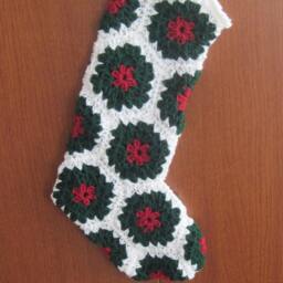 Crocheted Granny Square Christmas Stocking - thumbnail 4