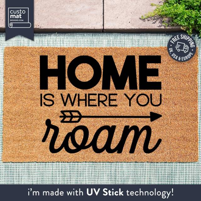Home Is Where You Roam Doormat - Customised Travel Coir Door Mat For On The Go Camping Gift Caravan Doormats - image 1