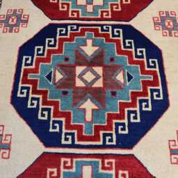 3x6 Feet Collector Piece Afghan Rug, Brand New Handmade High Pile Soft Wool Traditional Dining Table Living Room Rug - thumbnail 3