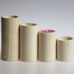 Wooden Tealight Candle Holder Set Rustic Home Decor Centerpiece - thumbnail 2