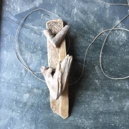Driftwood Hearts Wall Hanging Assemblage, Natural Found Art, Home Decor, 5Th Wedding Anniversary Gift - thumbnail 1