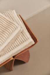 striped Linen Terry Bath Towel, Absorbent Spa Decor, Sustainable Housewarming Gift - thumbnail 1
