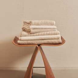 striped Linen Terry Bath Towel, Absorbent Spa Decor, Sustainable Housewarming Gift - thumbnail 4