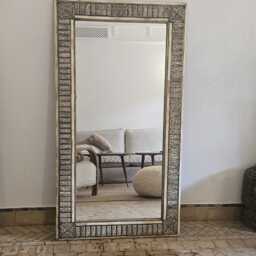 Rectangular Cow Bone Frame Mirror - Handmade Moroccan Wall Bohemian & Luxury Home Decor - thumbnail 2