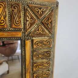 Rectangular Cow Bone Frame Mirror - Handmade Moroccan Wall Bohemian & Luxury Home Decor - thumbnail 4