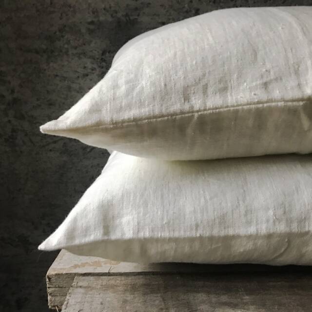 stonewashed Linen Pillow Case in Off White/Milk White/Optic White/ Linen Cushion Cover With Hidden Zipper Cream White - image 1