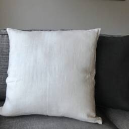 stonewashed Linen Pillow Case in Off White/Milk White/Optic White/ Linen Cushion Cover With Hidden Zipper Cream White - thumbnail 4