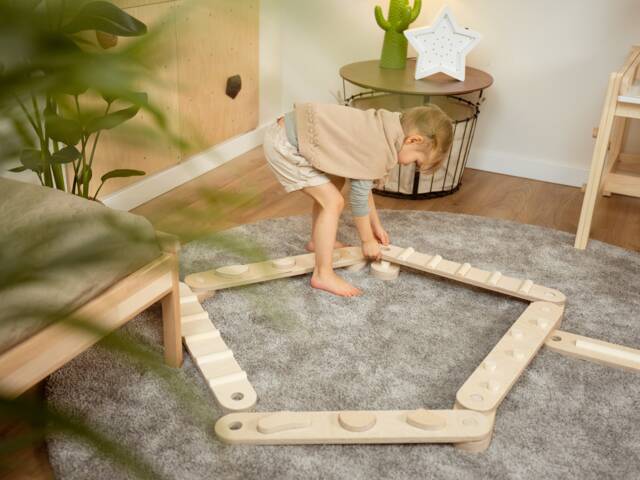 Natural Balance Beam Set 6 Beams, Montessori Board, Double-Sided Path, For Children, , Kids Toy - image 1
