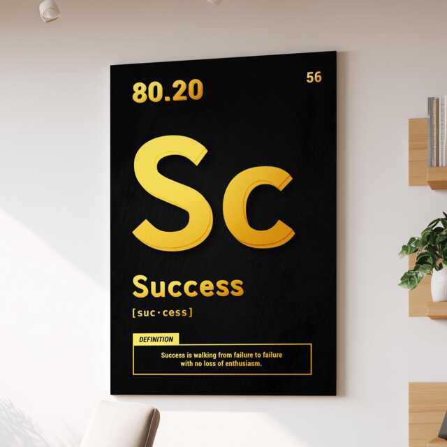 Success Periodic Elements Definition Motivational Inspirational, Framed Canvas Wall Art Poster Print, Home Office & Room Decor, Gift Idea - image 1