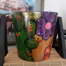 Made To Order -Hand Painted Flower Pot, Cactus, Flowers, Miniture Cactus Painting, Pot, Indoor-Outdoor, Housewarming, Painted Pot - thumbnail 3