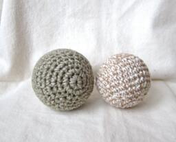 Crochet Organic Cotton Baby Rattle Ball, Neutral Toy