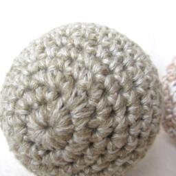 Crochet Organic Cotton Baby Rattle Ball, Neutral Toy - thumbnail 2