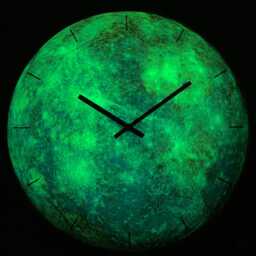 Big Wall Clock, Mercury Planet, Gemini Gift, Glow in The Dark, Unique Oversized Large Unusual Clock - thumbnail 2