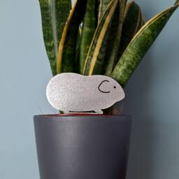 Cute Guinea Pig Stainless Steel Plant Pot Ornament, Memorial Gift, Decoration, Flower Housewarming Gifts - thumbnail 2