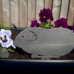 Cute Guinea Pig Stainless Steel Plant Pot Ornament, Memorial Gift, Decoration, Flower Housewarming Gifts - thumbnail 3