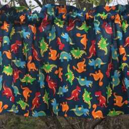 Kitchen Valance - Dinosaur All Over Dino Blue Kids Room Curtain - thumbnail 3