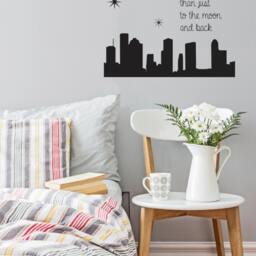 Moon & Back Quote Vinyl Wall Decal - Nursery & Bedroom Decor - thumbnail 2