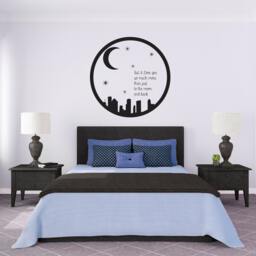 Moon & Back Quote Vinyl Wall Decal - Nursery & Bedroom Decor - thumbnail 3