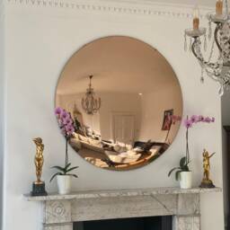 Rose Gold Convex Mirror 80cm - Modern Luxe Wall Decor - thumbnail 2