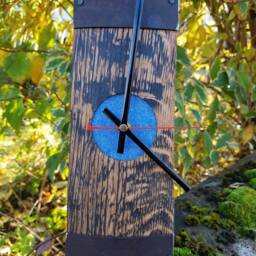 Whisky Barrel Clock With Harris Tweed - Recycled Oak Scotch Whisky Barrel Clock-Freestanding Scottish Handcrafted - thumbnail 2